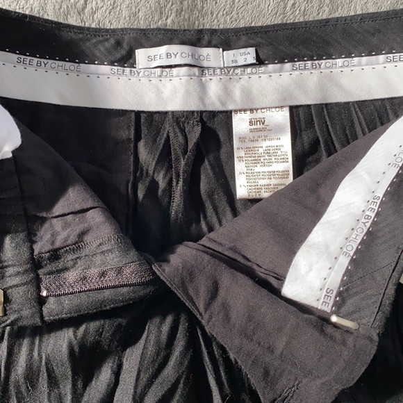 See by Chloe Black Wool Shorts BNWT - Picture 2 of 5